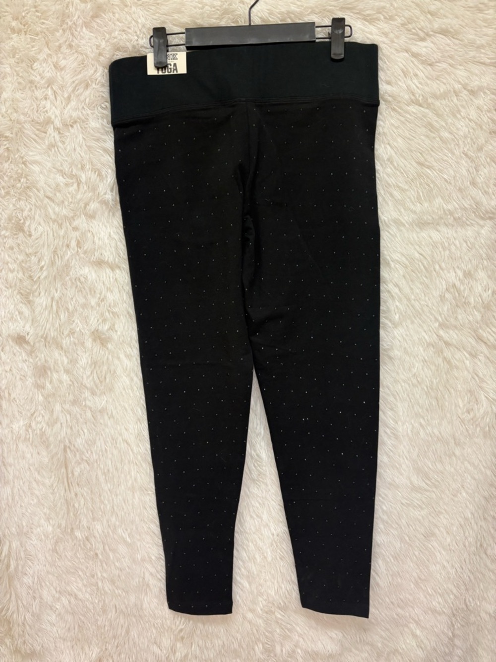 PINK Victoria's Secret Black All Over Rhinestone NWT Leggings | Size Medium π€β¨ - Picture 14 of 17